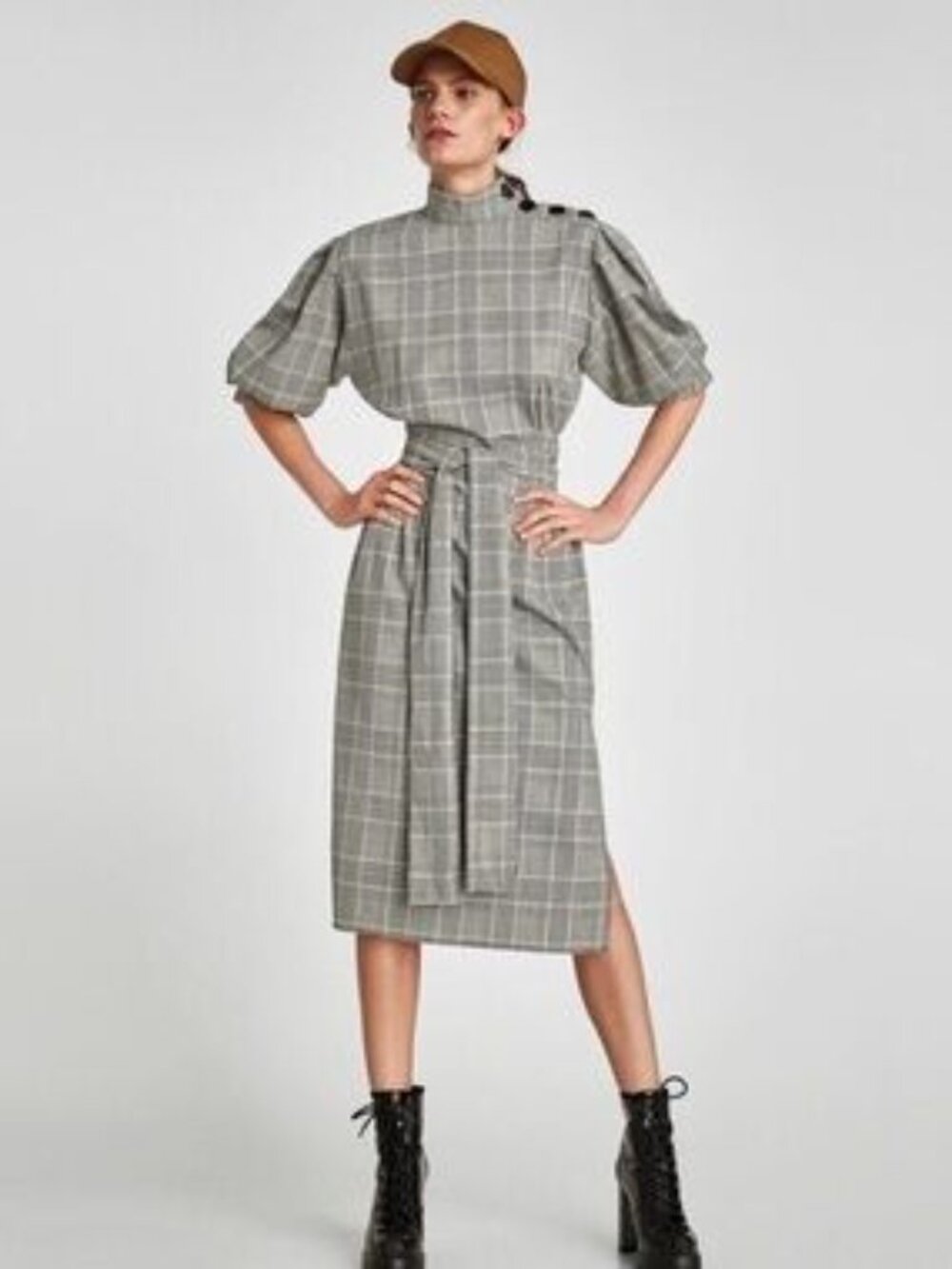 Zara checked midi dress sz XL